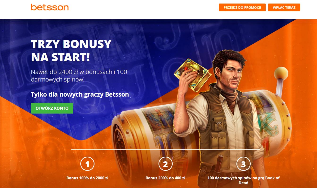 Betsson kasyno - bonus powitalny, ofert powitalna i promocje dla stałych graczy! Zaloguj się do Betsson kasyno online